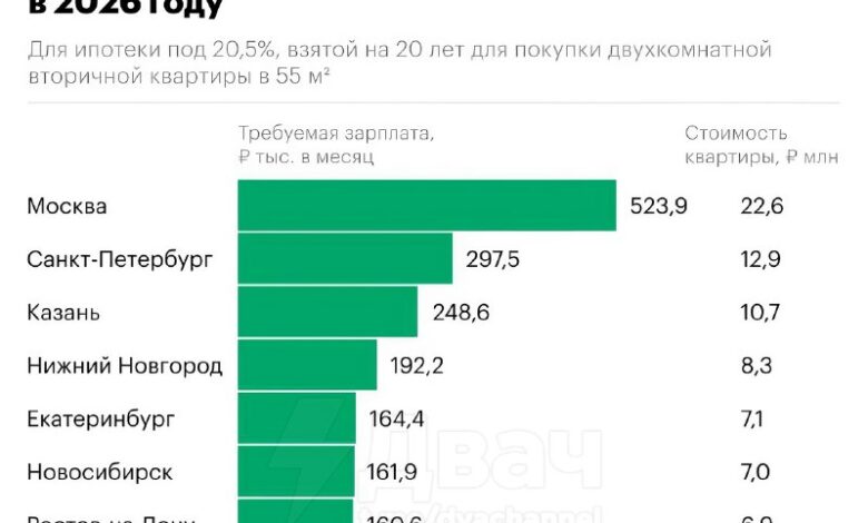 للحصول الآن على رهن عقاري لشقة من غرفتين في موسكو، تحتاج إلى كسب 523.900 روبل…