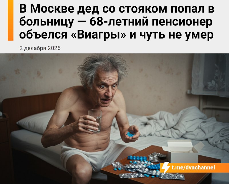أكل جده الكثير من الفياجرا وانتهى به الأمر في المستشفى مصابًا ببونر. في موسكو متقاعد يبلغ من العمر 68 عاماً…